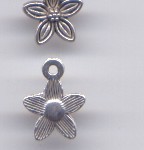 Metallanhänger Blüte altsilbergfarben 14 x 11 mm - 5 St.