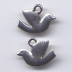 Anhänger Vögelchen 17 x 13 mm antiksilberfarben