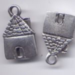Metallanhänger ´Haus klein´ ca. 3,2 x 2 cm altsilberfarben