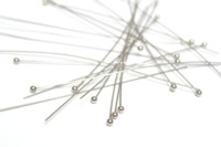 Nietstief (Headpins) aus Chirurgenstahl 10 cm x 0,7 mm - Kugel 3 mm von Vetromagic - 20 St.