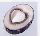Armbandteile oval mit Herz weiß aus Katzenaugenstein 18 x 14 mm - Auslaufartikel, Lieferung solange Vorrat reicht