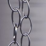 Metallzierkette platinfarben, Glieder ca. 16 x 9 mm, Glieder geschlossen