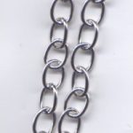 Metallzierkette platinfarben, Glieder ca. 10x7 mm, Glieder geschlossen