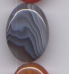 Botswana Achat Oval flach bunt ca. 20 x 15 mm