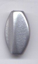 Kunststoffperle galvanisiert oval matt silberfarben ca. 26 x 10 x 16 mm, Lochung ca. 4,5 mm - Ausverkaufsartikel, Abgabe nur solange Vorrat reicht