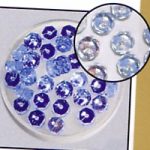 Glasschliffperlen - Rad (Scheibe), 6 x 3 mm, Dose mit 40 St. - Ausverkaufsartikel, Abgabe nur solange Vorrat reicht
