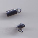Endkappe hematitfarben für Kugelkette 3mm mit Nylonüberzug - 2 Stück