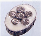 Armbandteile Oval mit 6-teiliger Strassblume 18 x 14 mm- Auslaufartikel, Lieferung solange Vorrat reicht