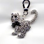 Big Charm Katze mit Straß 41 x 34 mm