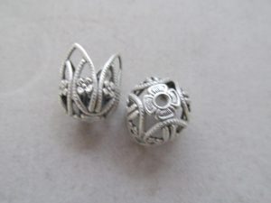 Perlkappe 16 x 15 mm altplatinfarben - 2 St.