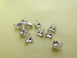 Quetschcalotten 6 x 3,5 mm silberfarben - 10 St.