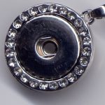 Metallanhänger  Double Beads EasyButton rund mit Straß