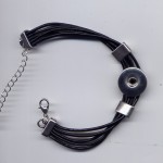 Wechselarmband aus Kunstleder für Double Beads Easy Button Druckknöpfe