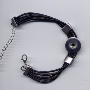 Wechselarmband aus Kunstleder für Double Beads Easy Button Druckknöpfe