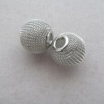 Netzperle Metall 21 x 15 mm platinfarben - 1 Stück