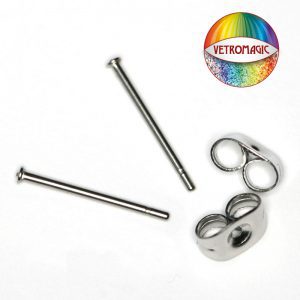 Ohrstecker T aus Chirurgenstahl Länge 1,3 cm - 50 Paar von Vetromagic
