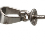 Anhängerkappe 4 mm mit Kettenanhänger aus Edelstahl   - Glue in