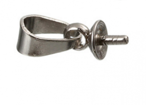 Anhängerkappe 4 mm mit Kettenanhänger aus Edelstahl   - Glue in