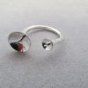 verstellbarer Ring mit 2 Schalen mit Stift zum Perlen aufkleben   - Glue in