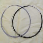 Collier 12-reihig schwarz 45 cm mit Röhrensteckverschluß silberfarben