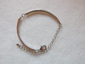 Armband-Rohling aus Messing silberfarben, 2-teilig